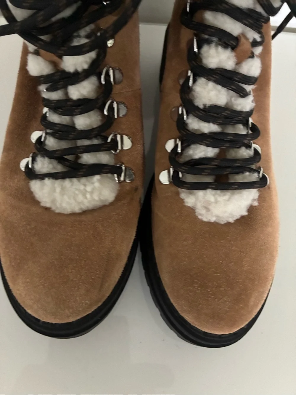 Marc Fisher Brylee Sherpa Ankle Boots Shearling 9 M